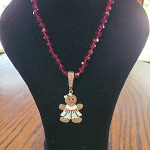 Gingerbread girl necklace